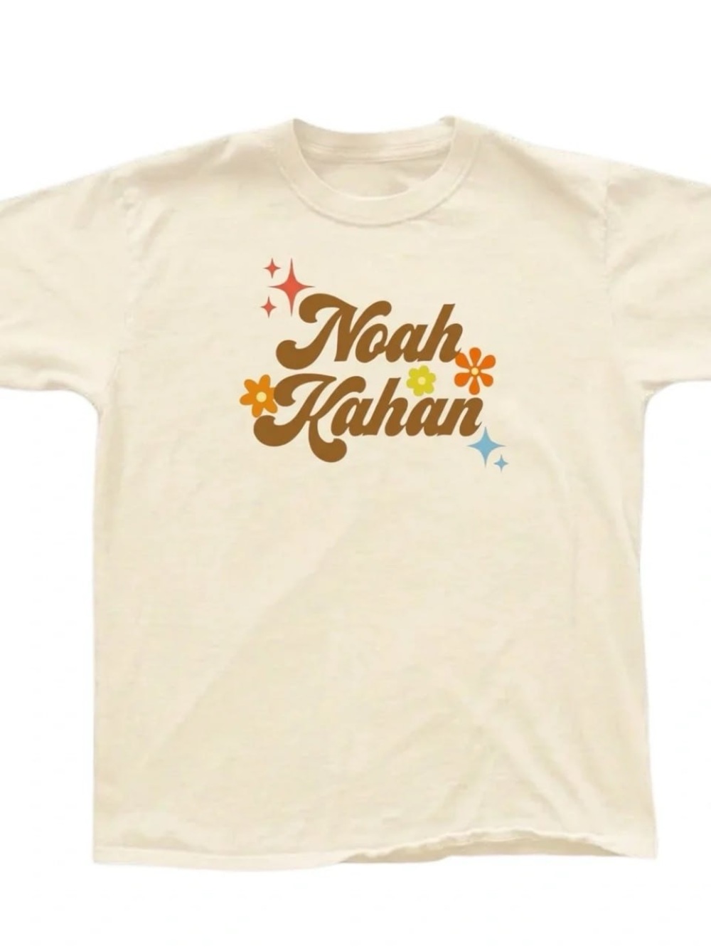Gildan Graphic Tee with Brown Script and Orange Accents, Noah Music Shirt